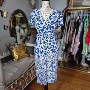Morgan McFeeters Blue and White Floral Dress Size 4